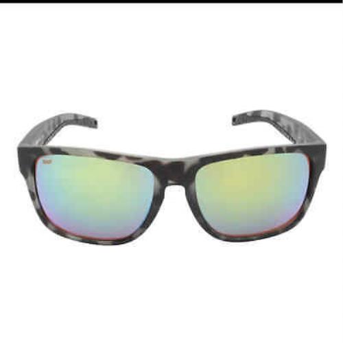 Costa Del Mar Spearo XL Green Mirror Rectangular Men`s Sunglasses 6S9013 901313 - Lens: Green