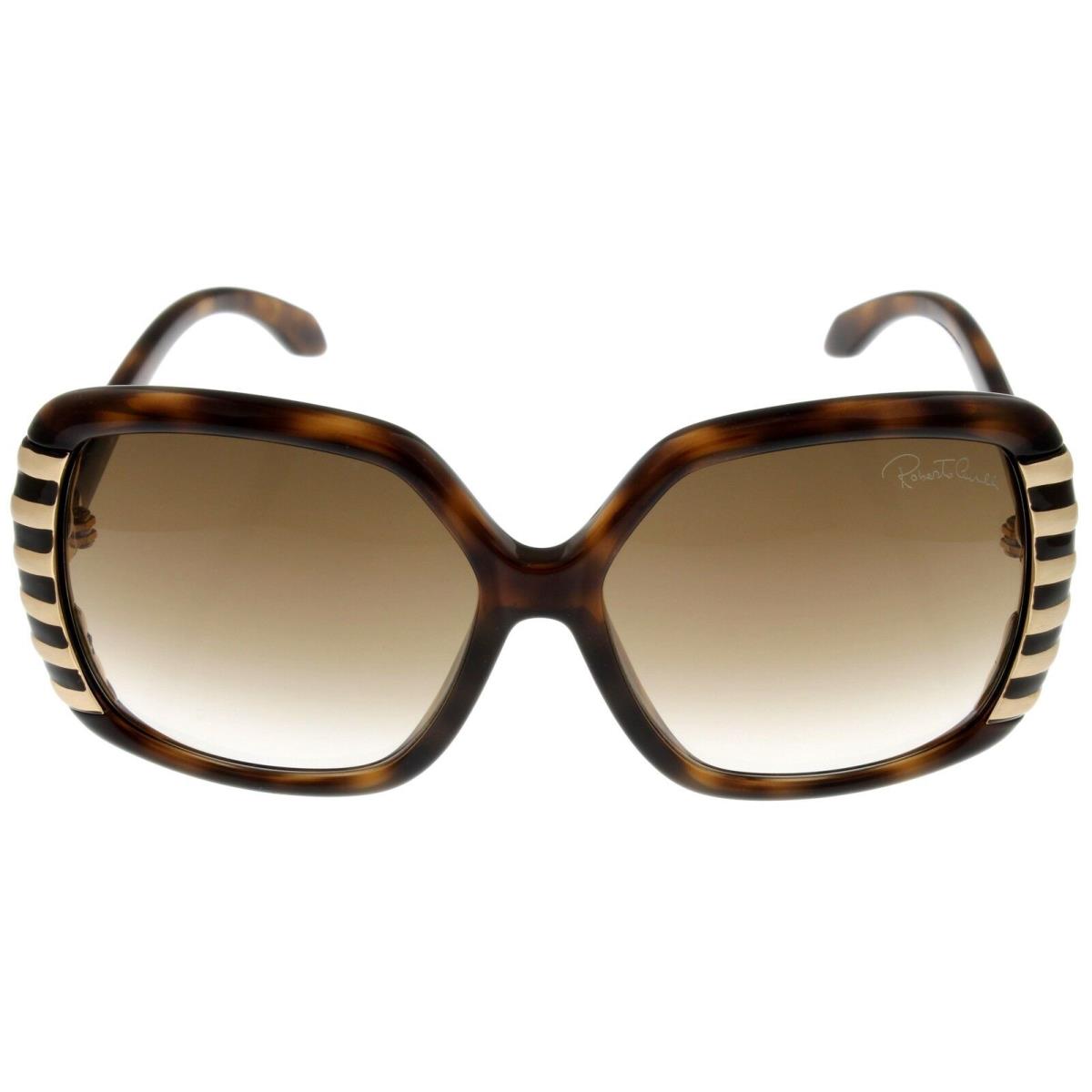 Roberto Cavalli Sunglasses Women Brown Gold Strips Cimbidium RC658S5 52F Square