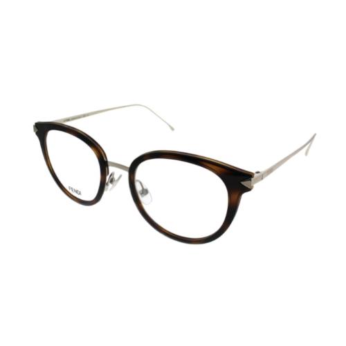 Fendi Eyeglasses FF0166 V4Z 48 Rx Eyeglasses Frames Havana Brown 48-20-140 Gold