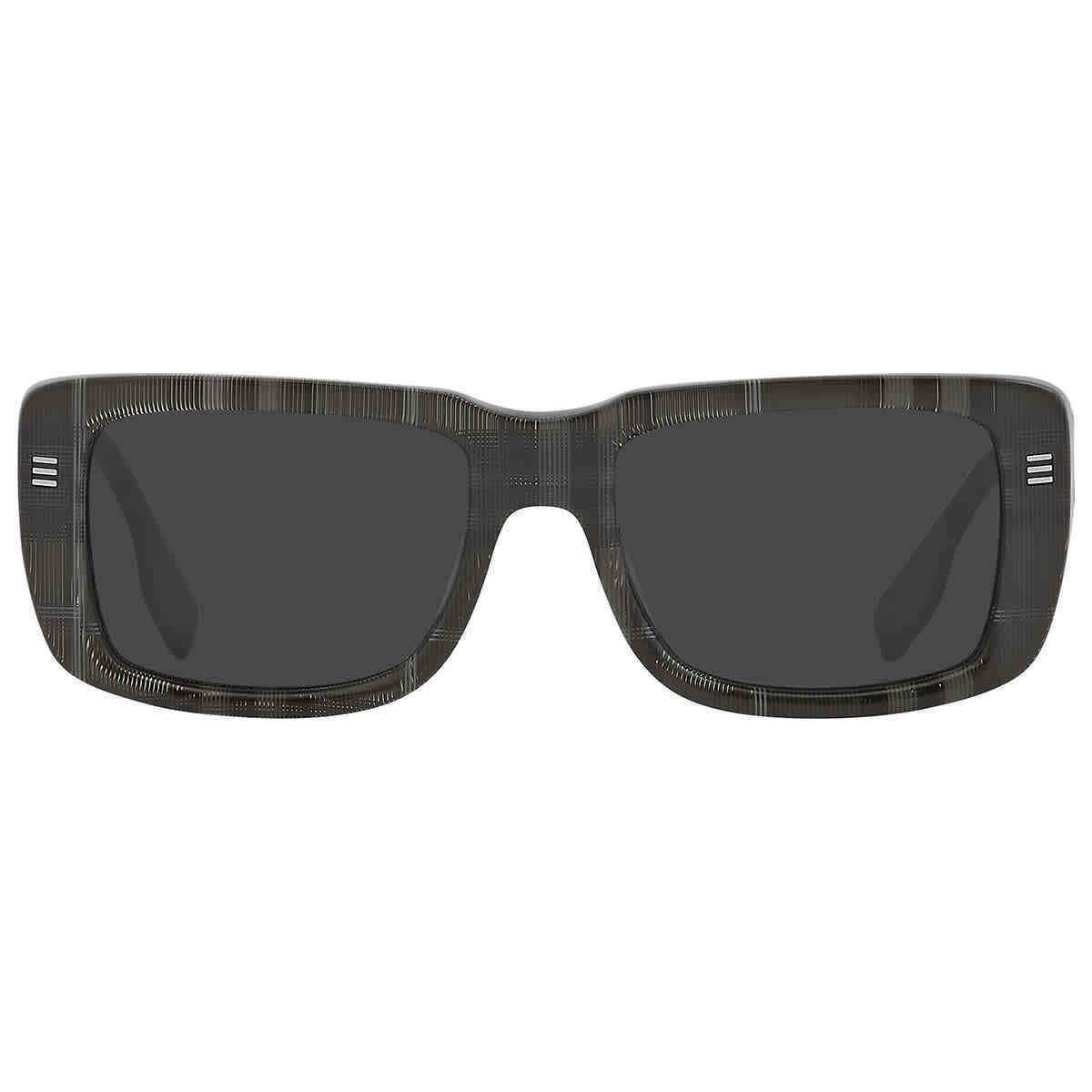 Burberry Jarvis Dark Gray Rectangular Men`s Sunglasses BE4376U 380487 55 - Frame: Black, Lens: Gray