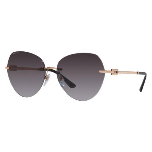 Burberry Bvlgari Women`s Pink Gold-tone Rimless Sunglasses - BV6183 20148G 60 - Italy