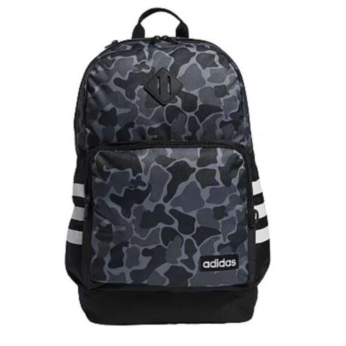 Adidas Classic 3S 4 Backpack Black Gray Camo Full Size Bag