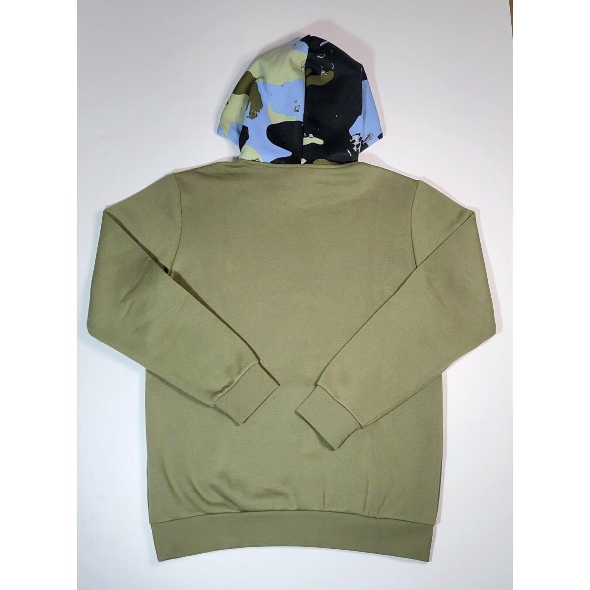 Adidas Originals Hoodie Men Camo Fleece Pullover Sweater Olive Green Blue Medium