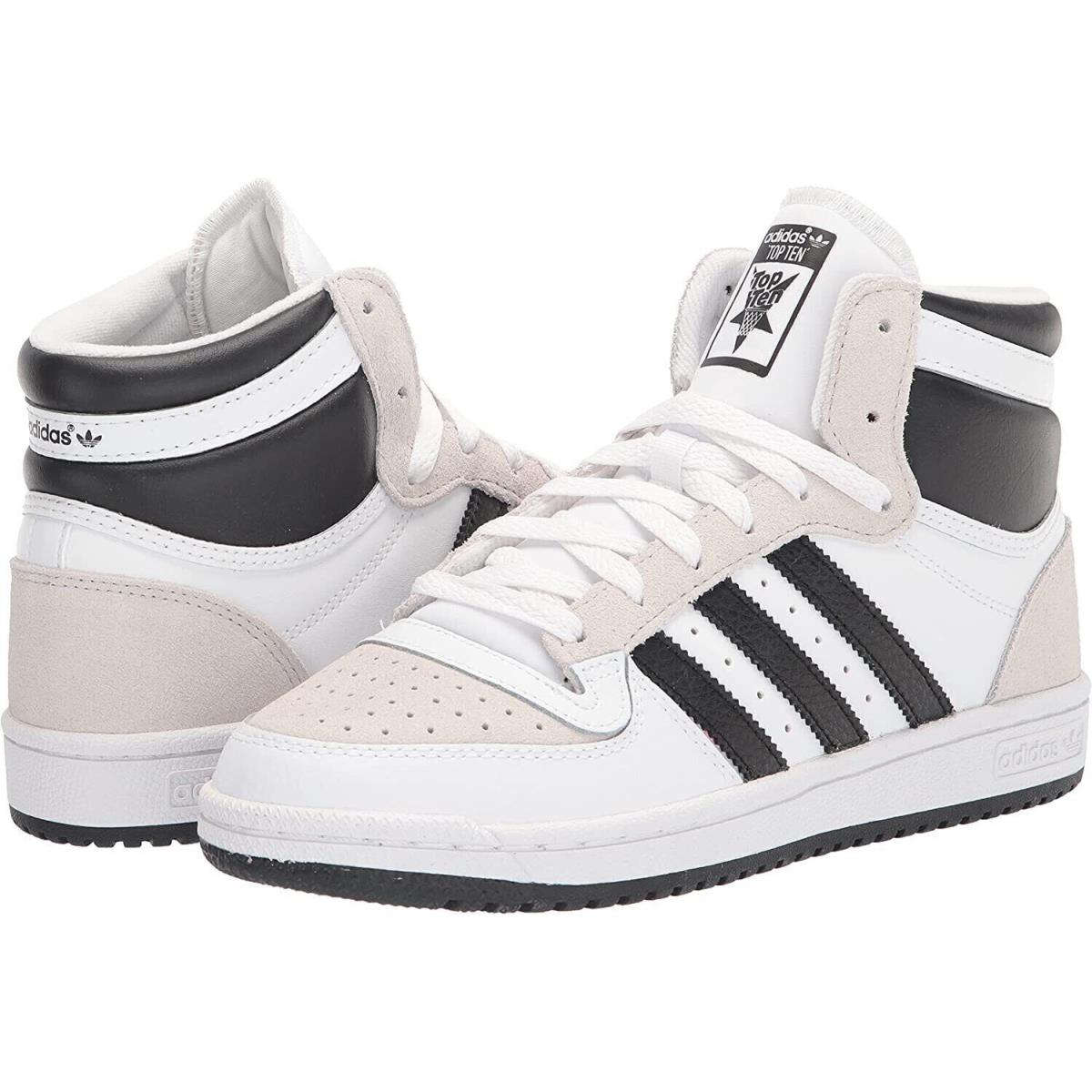 Adidas Men`s Top Ten RB Hi 3-Stripe Shoes Size 10 White Black GX0741