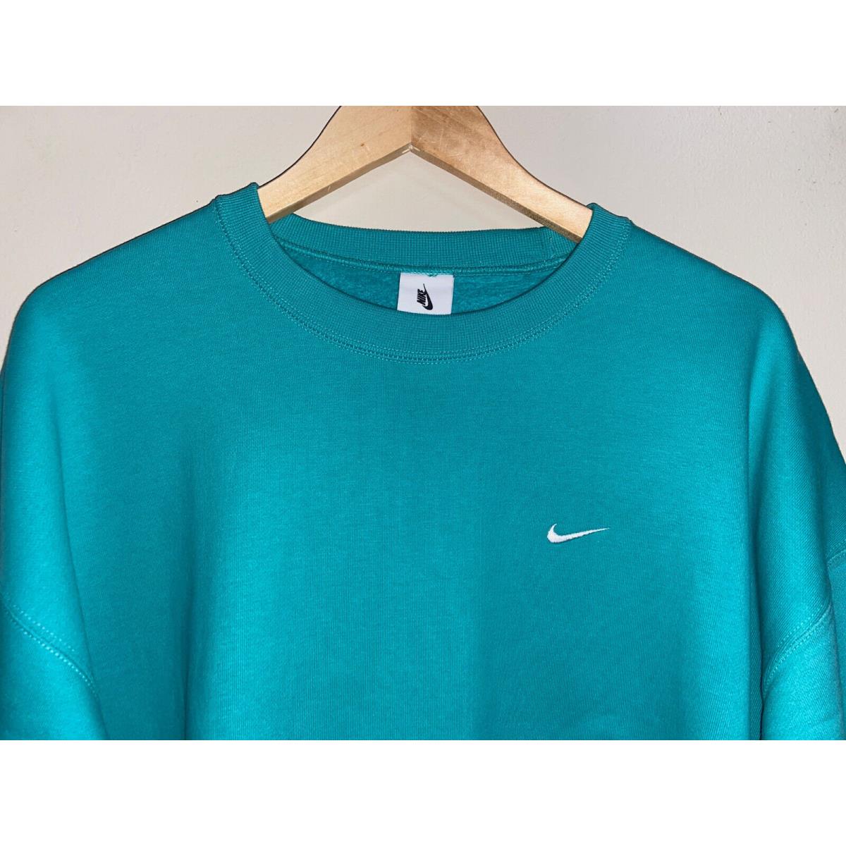 Nike NikeLab NRG Solo Swoosh Fleece Crewneck Washed Teal CV0554-393 Size store L NEW