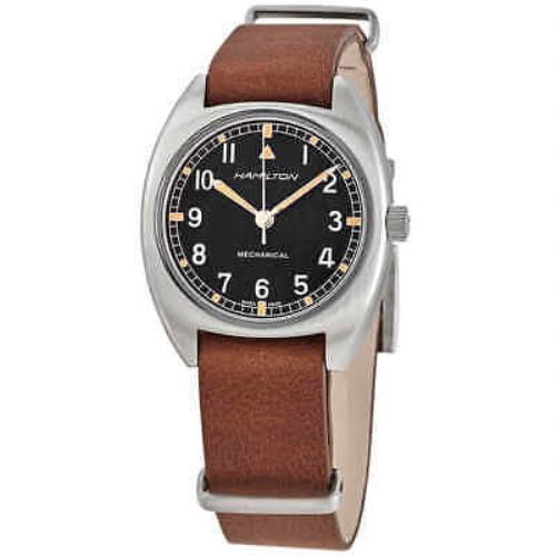 Hamilton Khaki Pilot Pioneer Hand Wind Black Dial Men`s Watch H76419531
