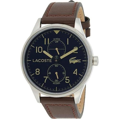 Lacoste Men`s Analogue Quartz Watch with Leather Calfskin Strap 2011040