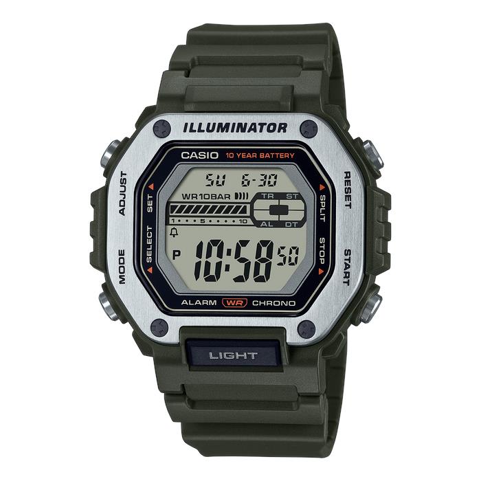 Casio MWD110H-3AV Men`s Standard Digital Green Resin Band Watch