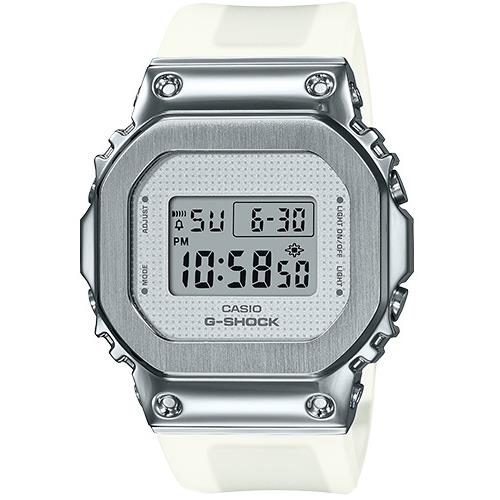 Casio G-shock Women Metal Covered Bezel Digital White Watch GMS5600SK-7