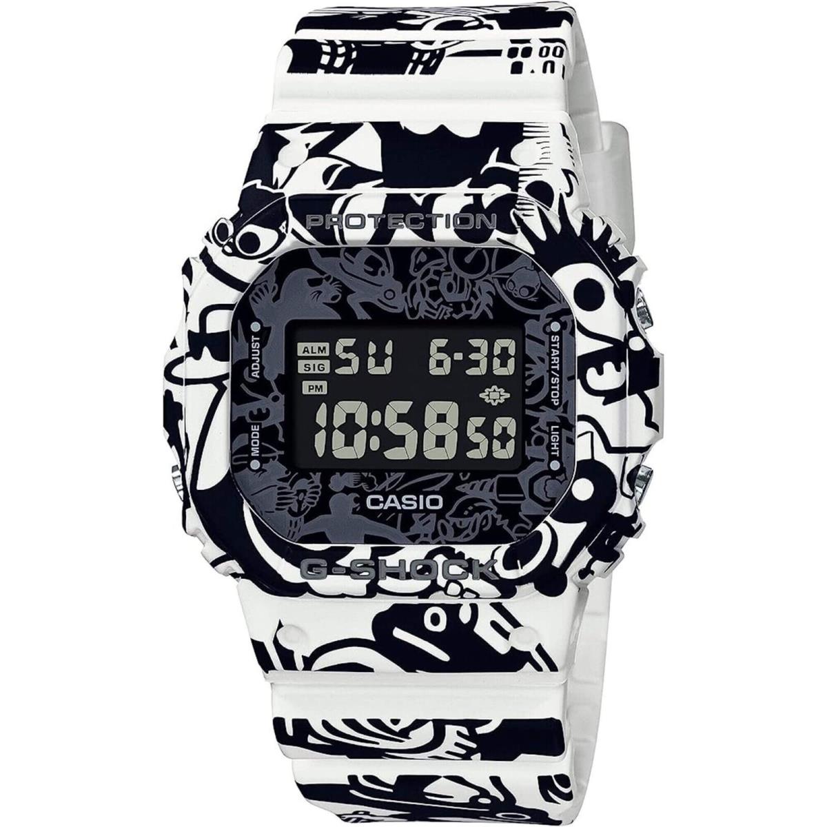 Casio Men`s Digital Watch G-shock G-universe Black and White Strap DW-5600GU-7CR