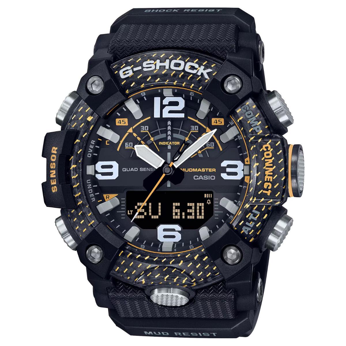 Casio G-shock Mudmaster Yellow Rescue Mud Resistant Mens Watch GGB100Y-1 - Dial: Black, Band: Black, Bezel: Black