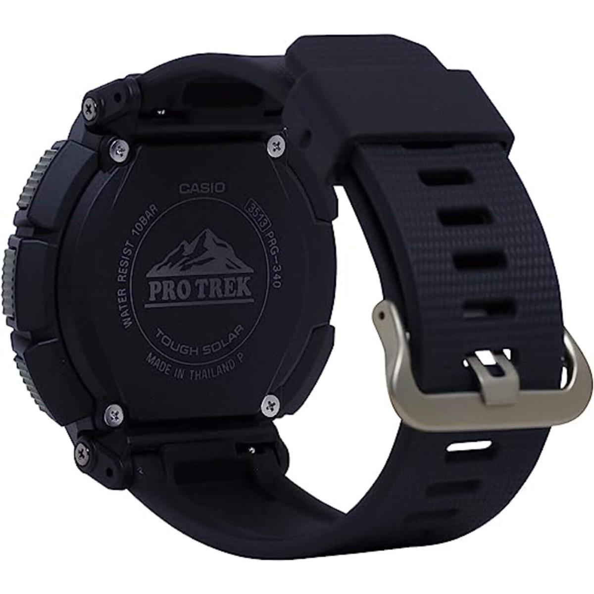 Casio Men`s Digital Watch Pro Trek Compass Grey Dial Black Strap PRG-340-1CR - Dial: Grey, Band: Black