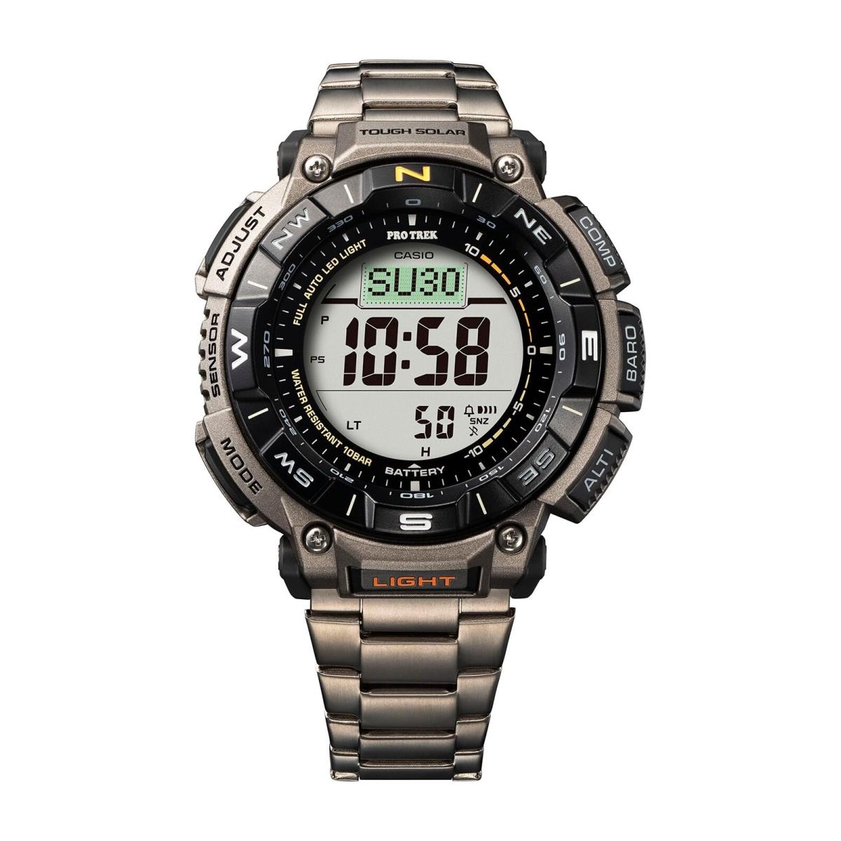 Casio Men`s Tough Solar Watch with Bio-based Plastic Strap Silver-tone