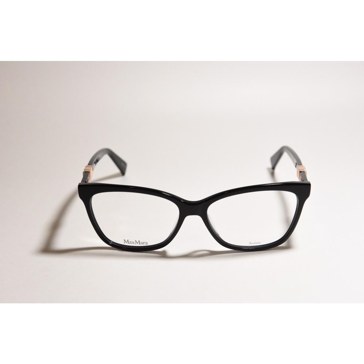 Max Mara MM 1290 Acetate Eyeglass Frames Cat Eye Black Gold Copper 54-15-140