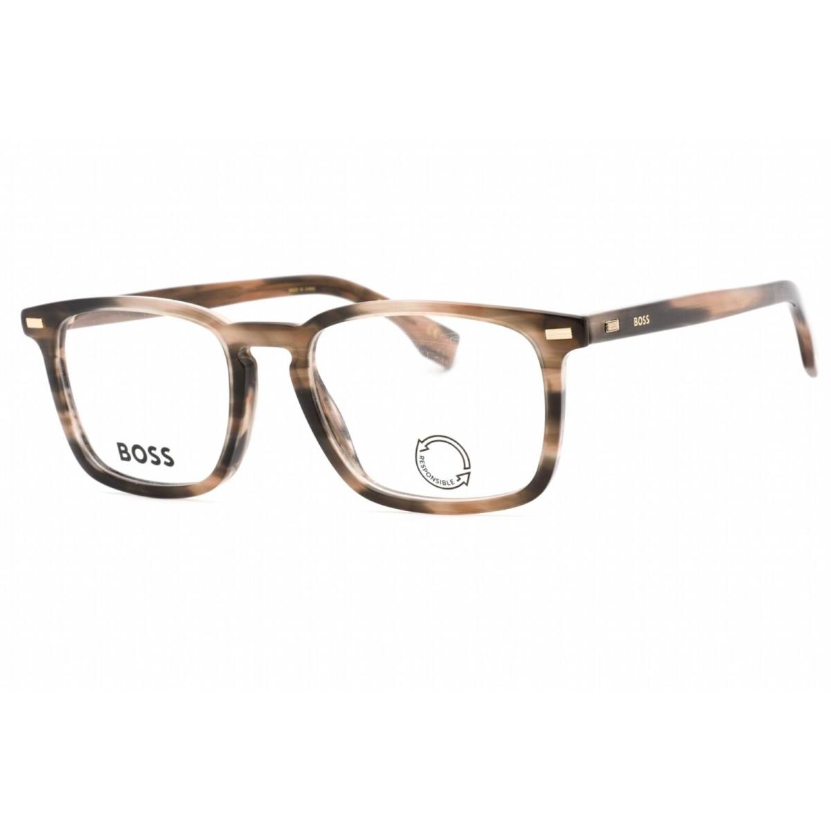 Hugo Boss Men`s Eyeglasses Grey Brown Square Full Rim Frame Boss 1368 0S05 00