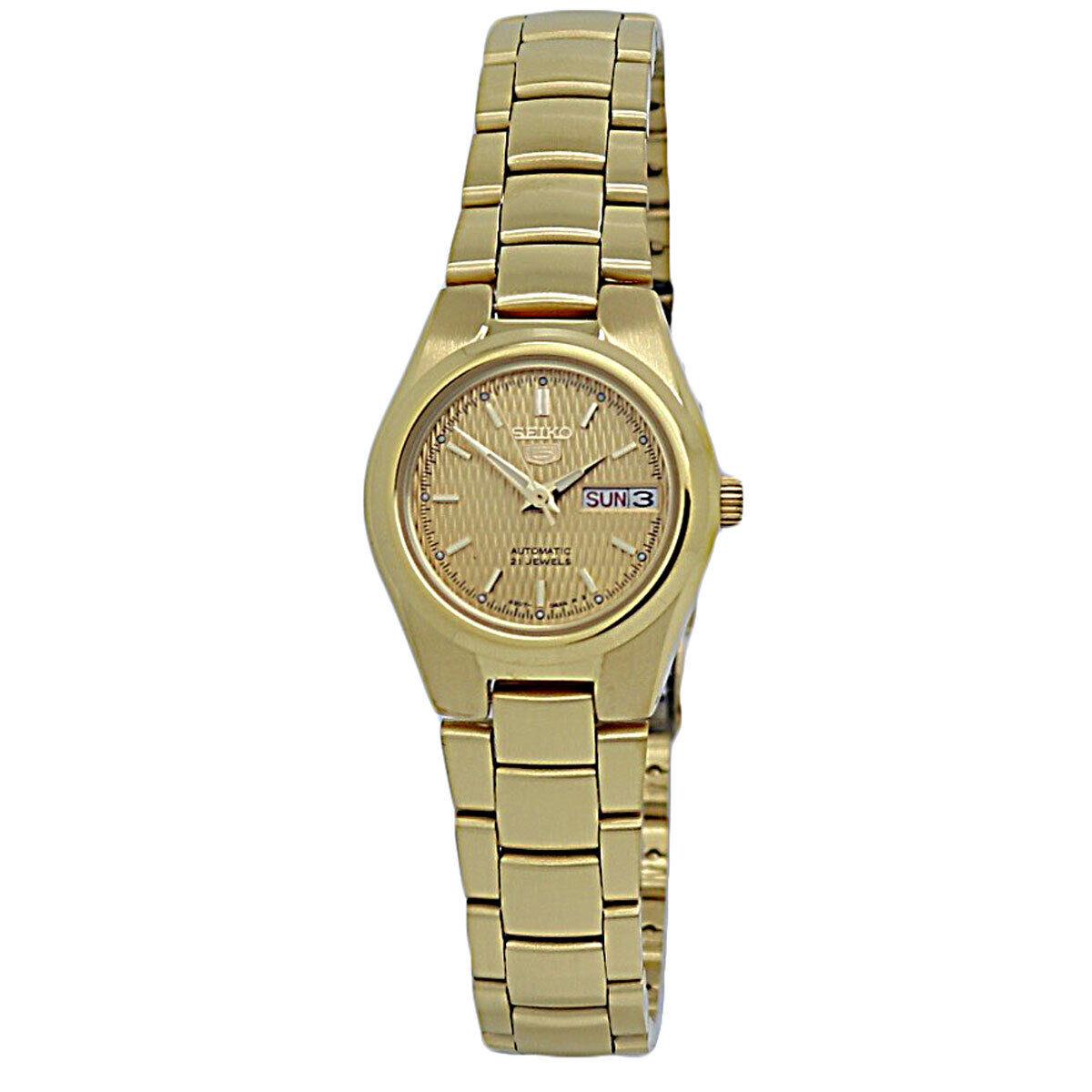 Seiko 5 Gold-tone Stainless Steel Men`s Watch SYMC18