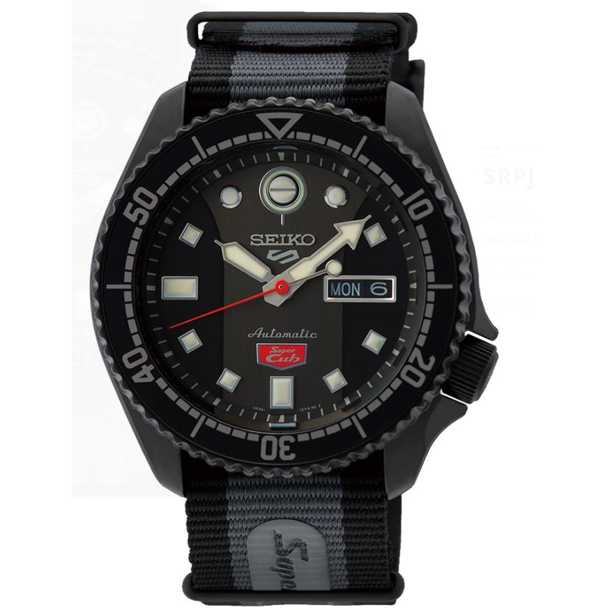 Seiko 5 Sports Super Club Limited Edition Black Dial Men`s Watch SRPJ75