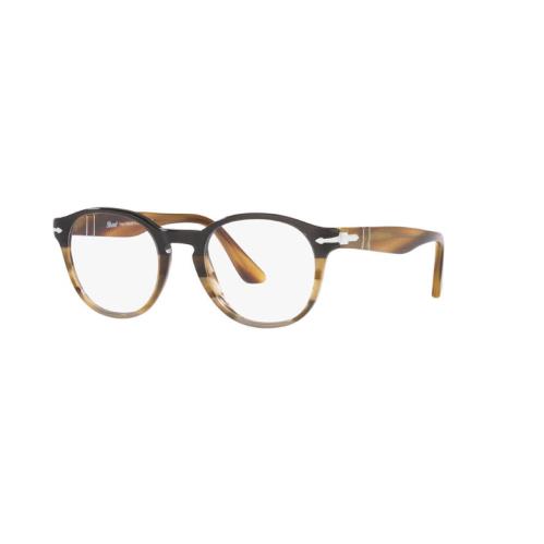 Persol PO 3284V 1135 Black Cut Net Striped Brown CU Plastic Eyeglasses 48mm