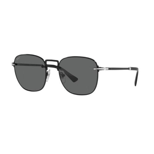 Persol PO 2490S 1078B1 Black Metal Square Sunglasses Grey Lens