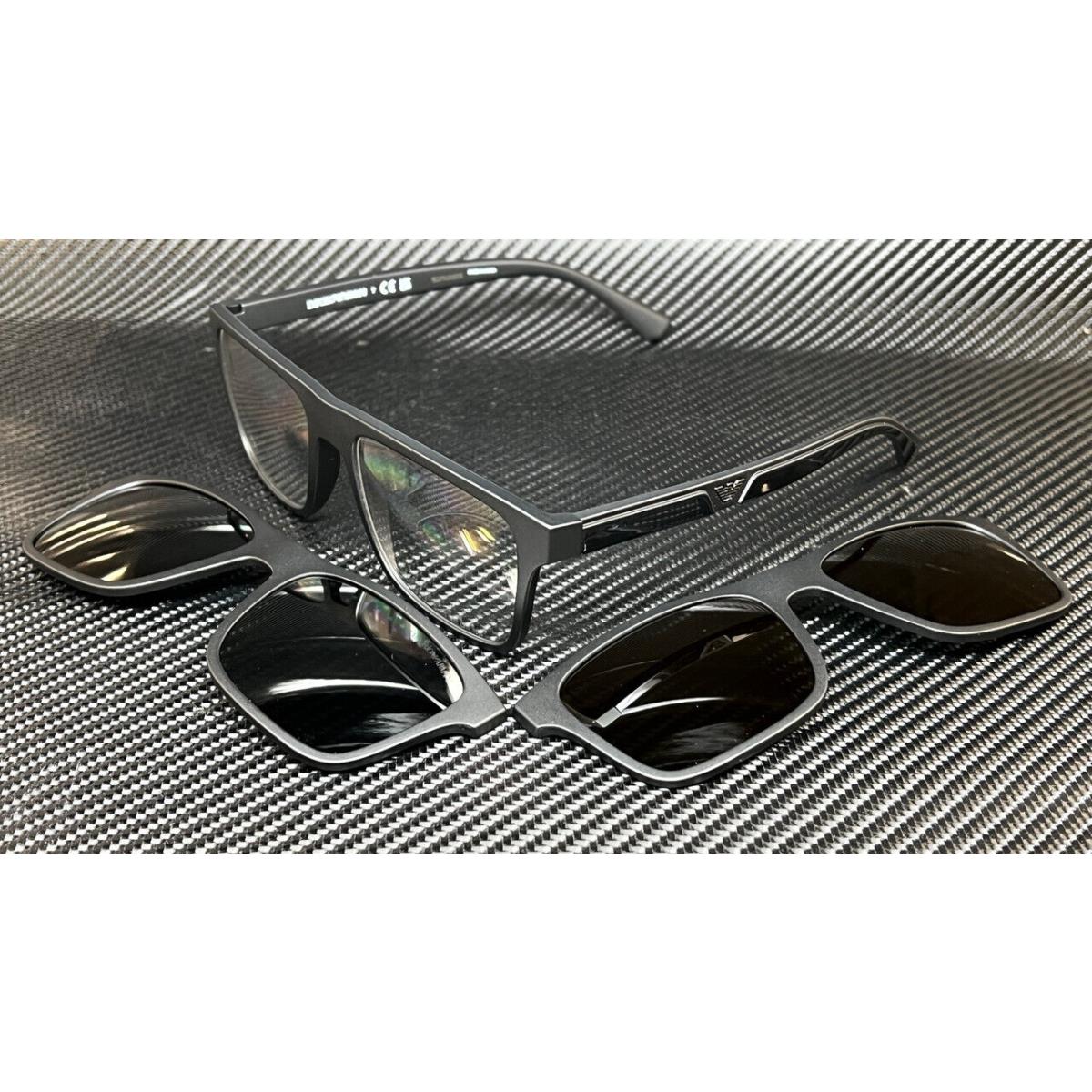 Emporio Armani EA4115 50171W Black Clear 54 mm Men`s Sunglasses