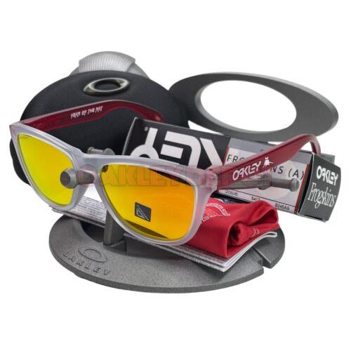 Oakley Frogskins 09245 Year OF The Rat/prizm Ruby Asian Fit Sunglasses 154 - MATTE CLEAR TRANSLUCENT RED Frame, RUBY Lens