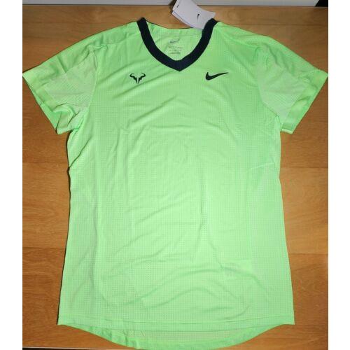 Men Sz M - Nike Rafa Nadal Advantage Tennis Shirt Volt CV2802-345