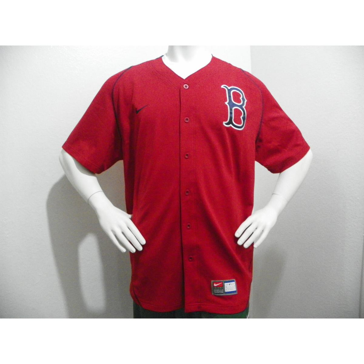 Nike Boston Red Sox Mens Baseball Jersey Shirt Dri Fit Large Red