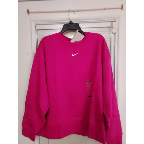 Nike Plus Size 3X Sportswear Pink Crop Pullover