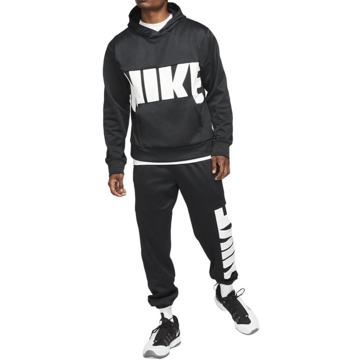 Nike Therma-fit Men`s Black/white Basketball Pullover Hoodie DA6370-010 Xxl