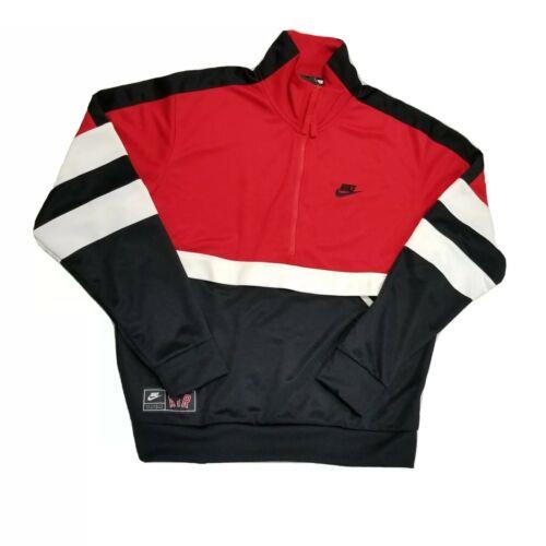 Nike Nsw Air Track Jacket Half-zip University Red/black/sail Sz Small AR1839-657
