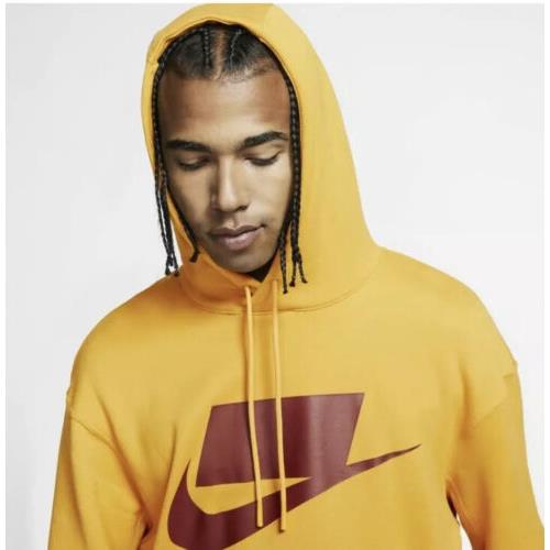 French Terry Pullover Hoodie Nike Sportswear Nsw Yellow BV4540-743 Size S