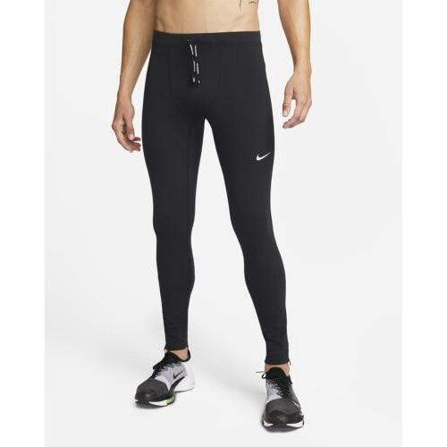 Nike Men`s Repel Challenger Tight Running Pants Black Reflective. New. Men`s L