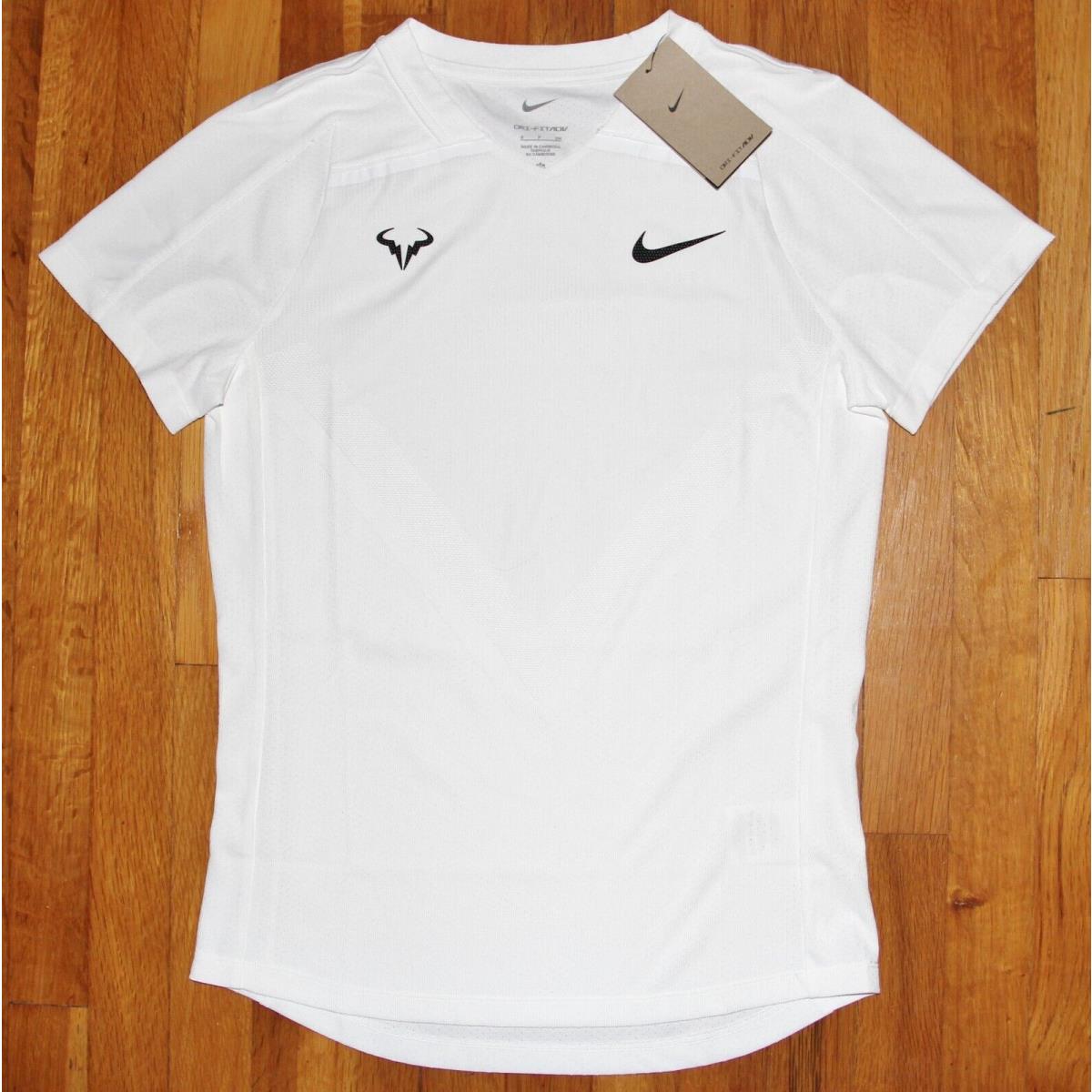 Nike Court Dri-fit Adv Rafa Short Sleeve Tennis Shirt Men S White DD8540-100