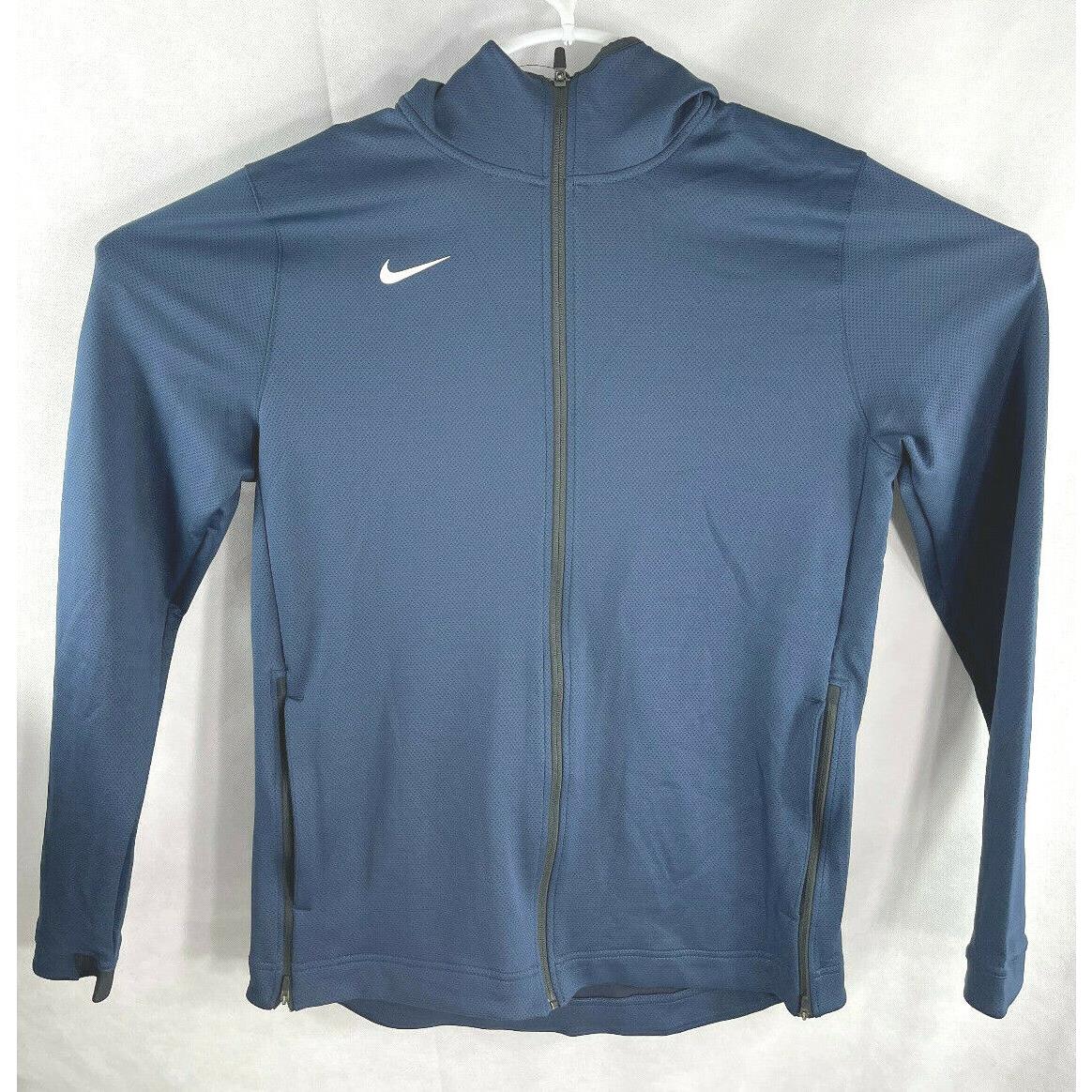 Nike Mens Blue Therma Flex Showtime Full Zip Basketball Hoodie L-tall AT5347-419