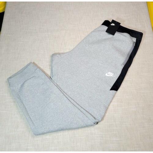 Nike Jogger Pants 3XL Mens Gray Black White Fleece Tapered Hybrid Sportswear