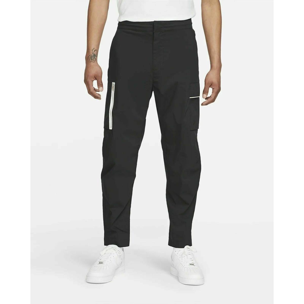 Nike Nsw Essential Style Woven Utility Pants Size 34 Black White DD7034-010