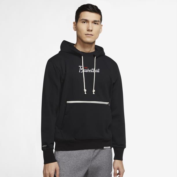 Nike Dri-fit Standard Issue Pullover Hoodie - Men`s - Black / Pale Ivory Size S