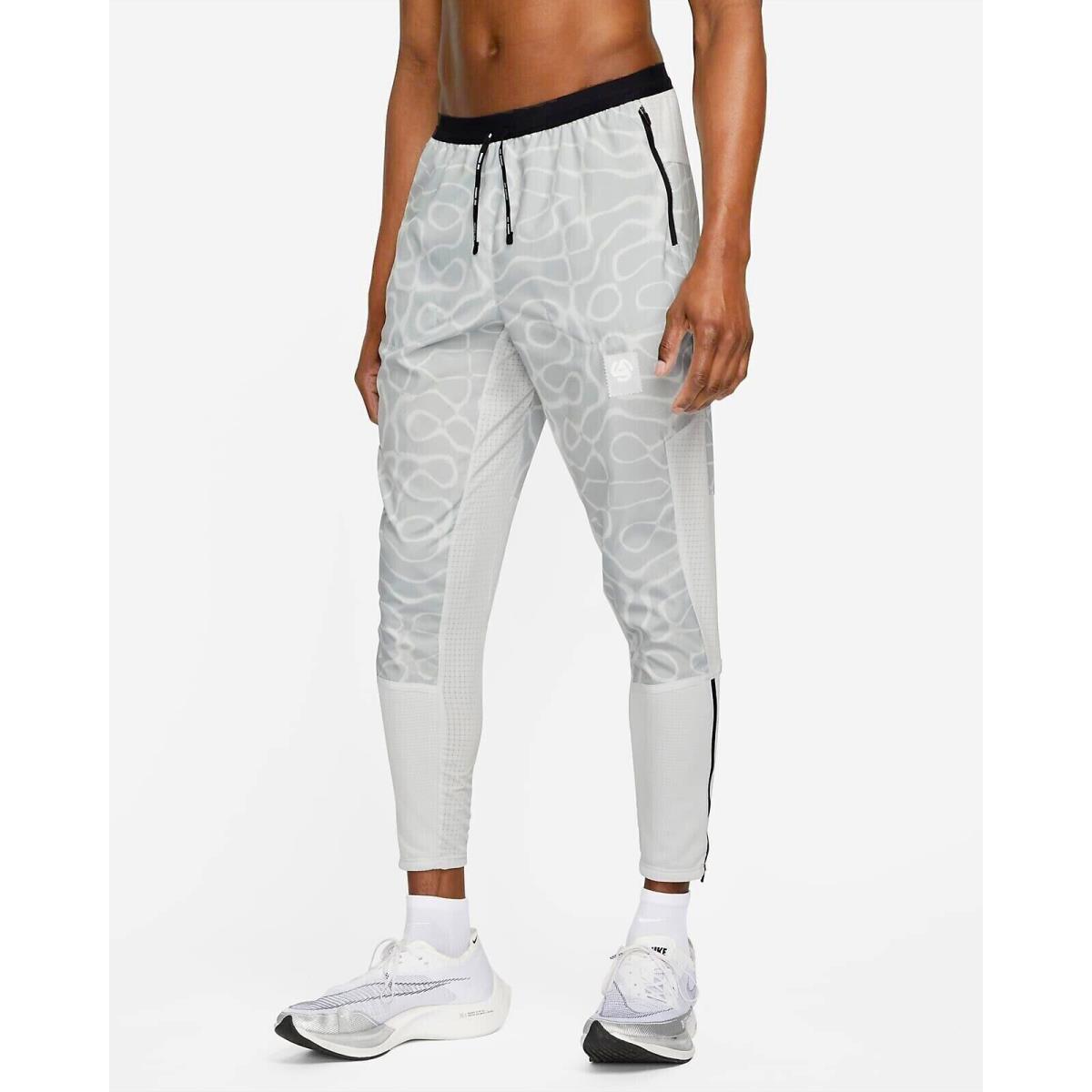 Nike Dri-fit Wild Run Phenom Elite Men`s Running Pants Woven Graphic Size M Gray