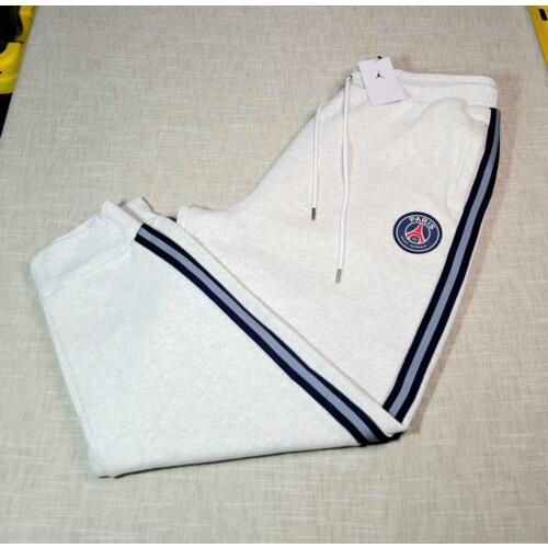 Nike Jordan Mens Psg Paris Saint Germain Fleece Jogger Pants Gray White Blue 3XL