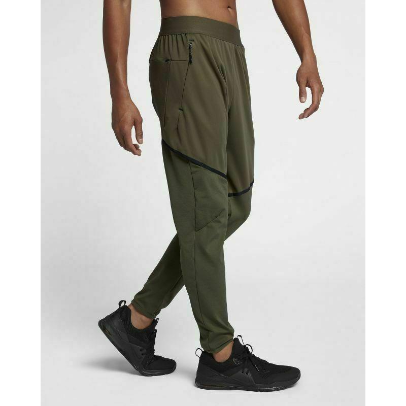Nike Dri-fit Training Pants Olive/black 927360-395 Mens Size Medium