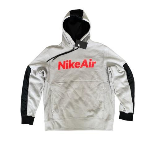 Mens Nike Air Fleece Pullover Hoodie Sweatshirt Gray/black Size Large CU4139-012