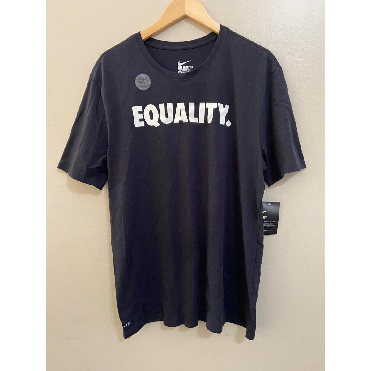 Nike Men`s Dri-fit Equality Tee T-shirt Black White Size XL AA4816-010 Rare