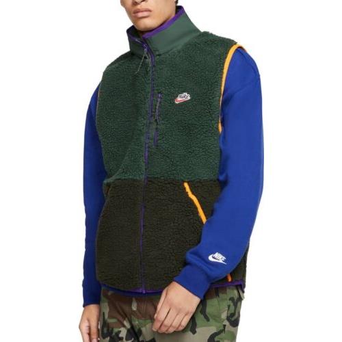 Nike Heritage Sherpa Vest Insulated Winter Sportswear Retro Fleece Mens Size XL