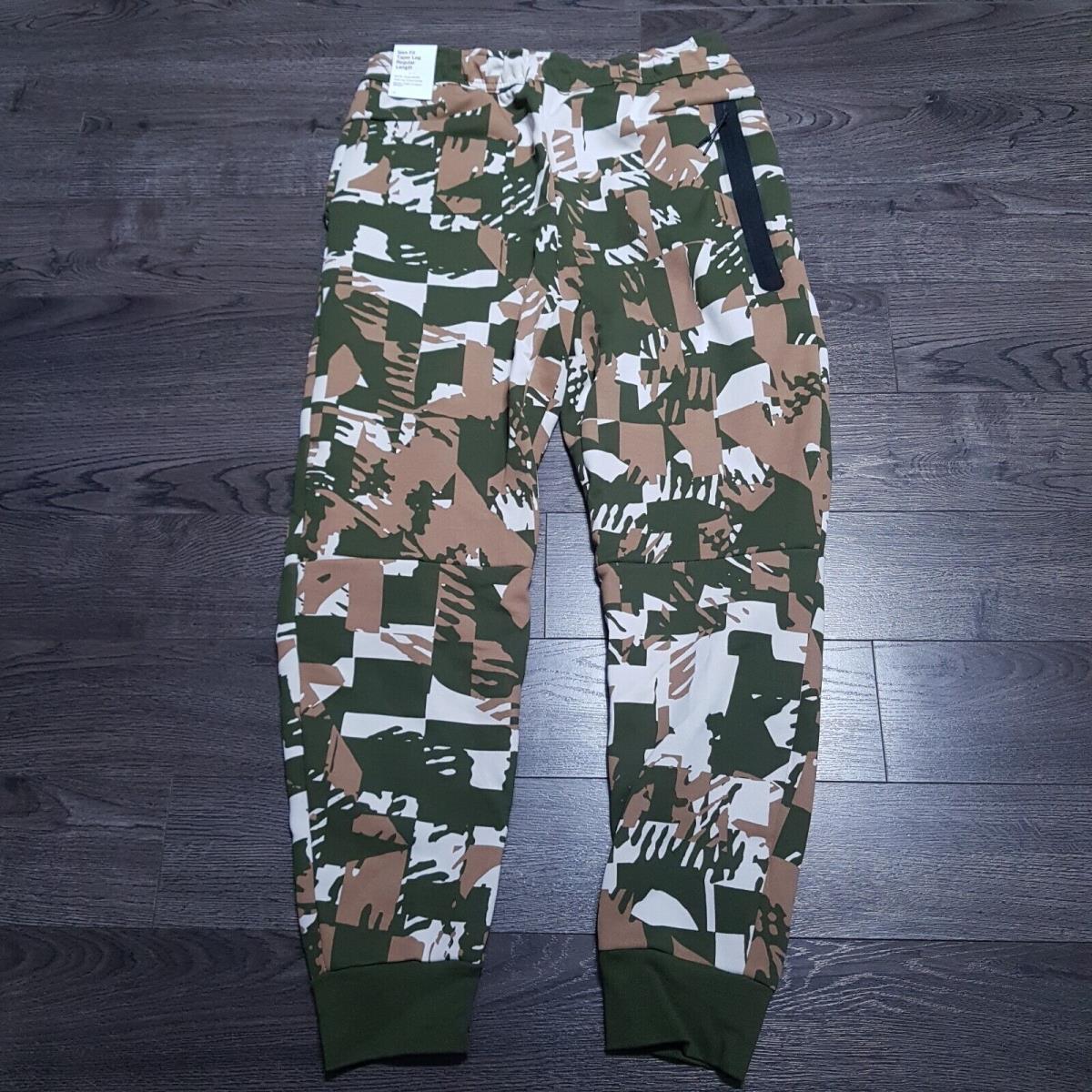 Nike Sportswear Tech Fleece Jogger Pants Mens Medium Light Bone Green Camo