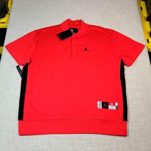 Nike Air Jordan Warm Up Shirt Medium Men Red Black Chicago Bulls 1991 Nba Fleece