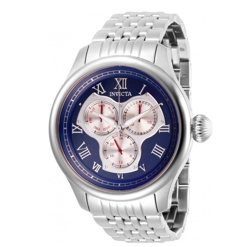 Invicta Men`s 45mm Blue Dial Polished Stainless Multi-function Date Watch 28561