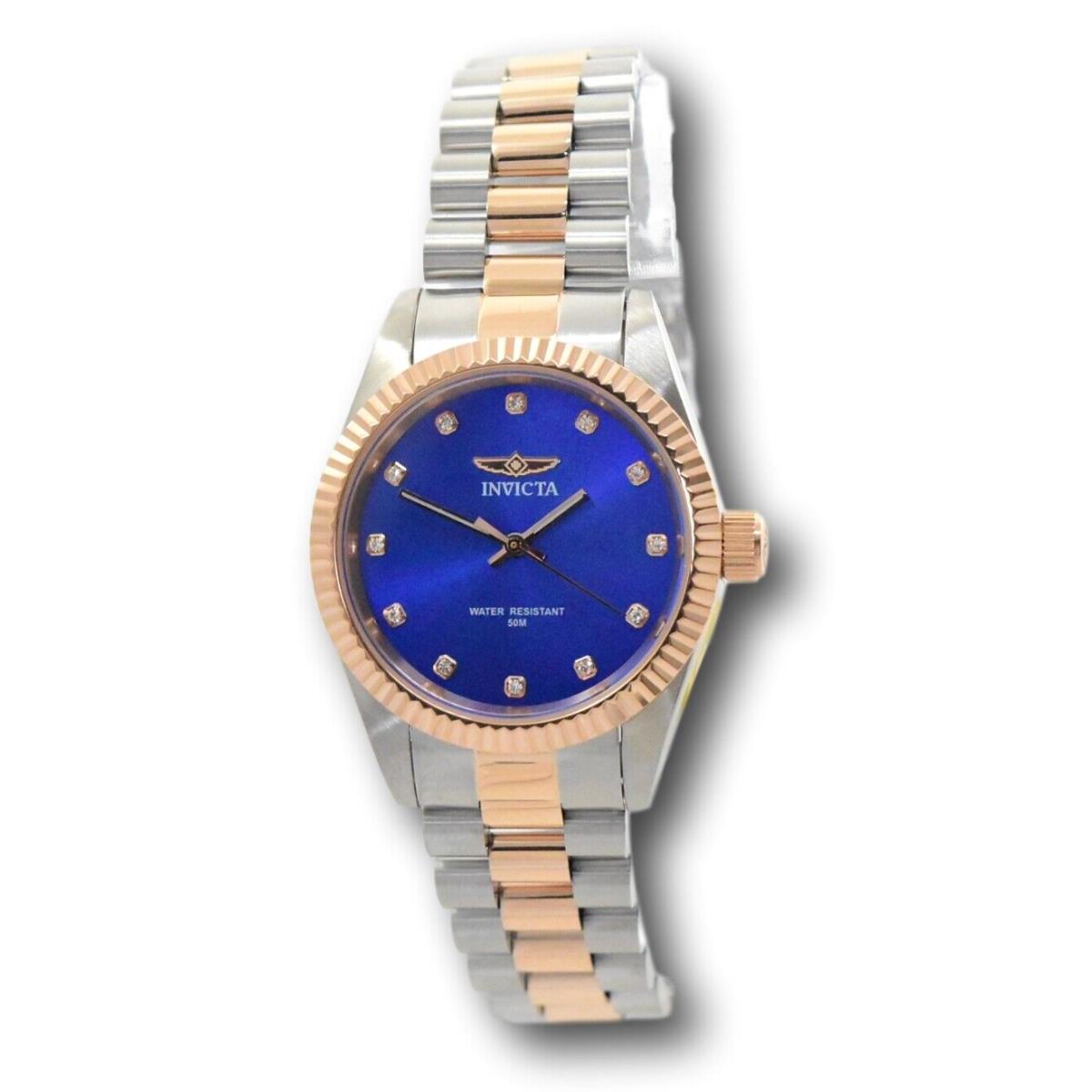 Invicta Specialty Luxe Women`s 36mm Rose Gold Blue Dial Quartz Watch 29512 - Dial: Blue Rose Rose Gold, Band: Pink Silver Rose Gold, Bezel: Rose Rose Gold