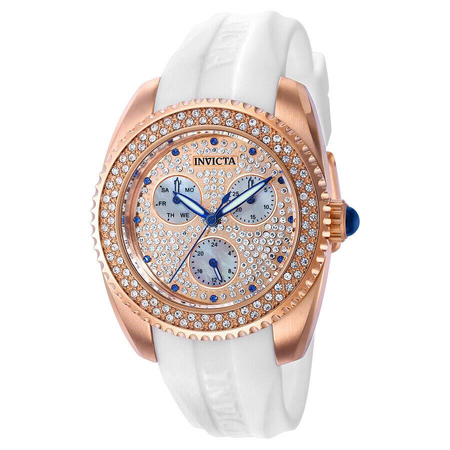 Invicta Angel Quartz Diamond Rose Gold Dial Ladies Watch 37411