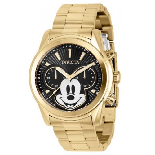 Invicta Disney Men`s 44mm Mickey Gold Dual-time Limited Edition Watch 37818