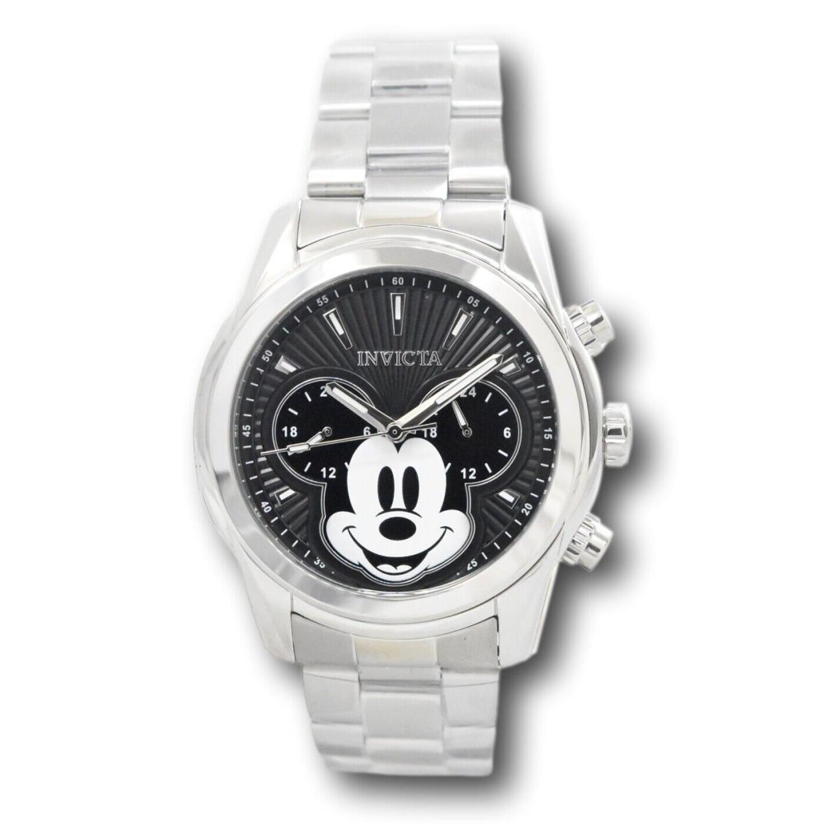 Invicta Disney Men`s 44mm Mickey Silver Dual-time Limited Edition Watch 37816